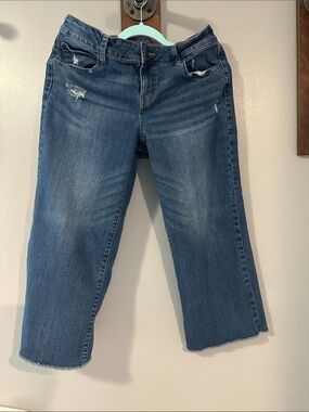 Maurices Blue Cropped Distressed Jeans